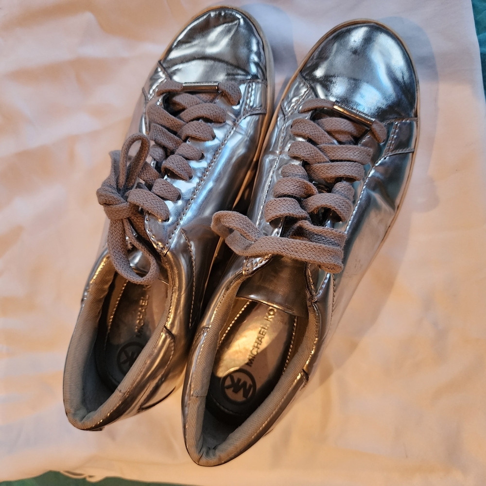 Michael Kors Silver Metallic Sneakers